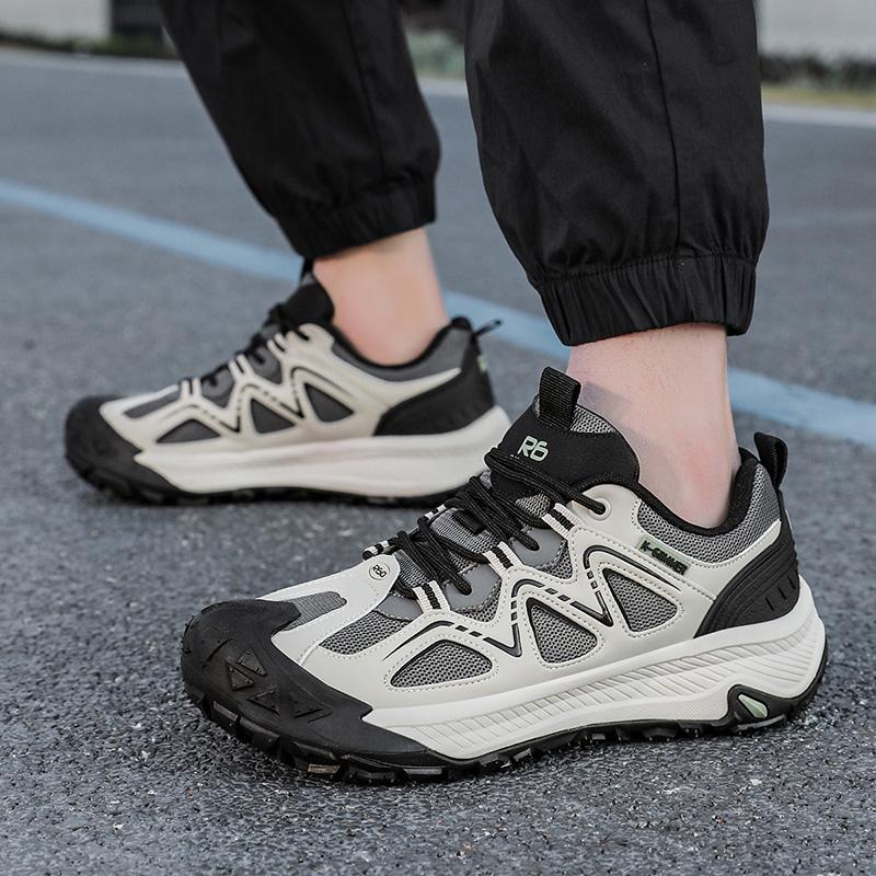 Men's Lightweight Breathable Outdoor Hiking Shoes Toe Cap Non-Slip Wear-Resistant Spring Summer Comfortable Walking Footwear