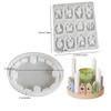 Silicone Christmas Advent wreath Resin Molds 12-Cavity with Base Non-Stick Christmas Houses Candlestick Mold DIY decorative mold
