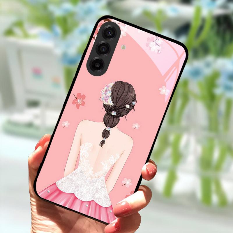 Pro Samsung Galaxy S25 FE Pouzdro na telefon Módní tvrzené sklo Zadní kryt telefonu Pro Samsung S25FE S 25 FE Ochrana objektivu Fundas