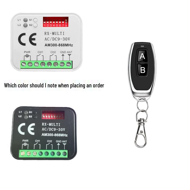 Dual-Channel Multi-Frequency Remote Switch DC9-30V AC85-250V RX-Multi280-868 Receiver