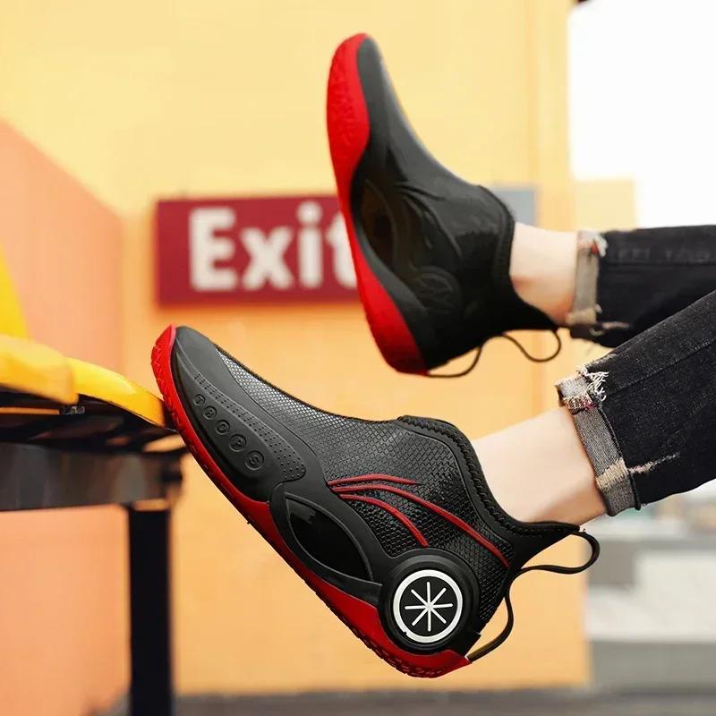 Fashion High Quality Men's Rain Boots Fashionable Trendy All-match Rain Boot Anti-slip Outdoor Work Boot for Men Anti-slip Fishing Shoe