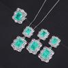 S925 Silver Needle Fashion Simulation Jewelry Accessories Set Paraiba Three Piece Women's