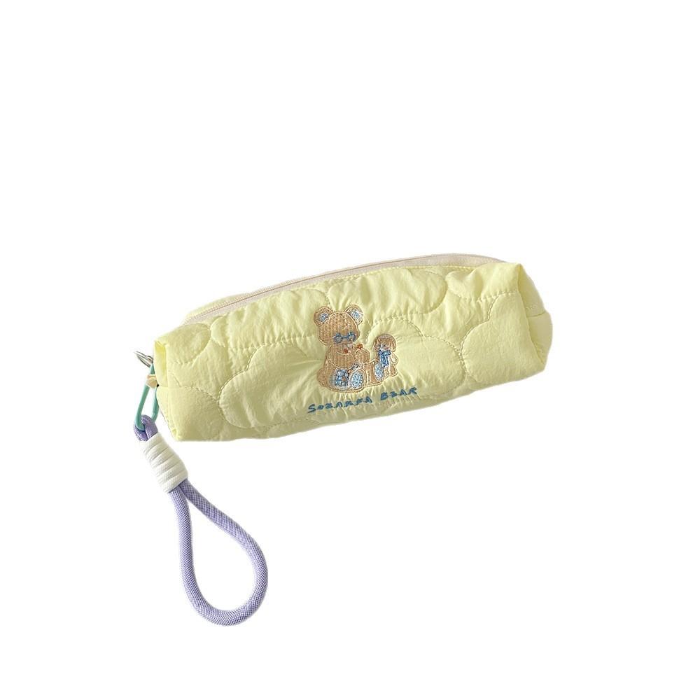 Kids Cartoon Embroidered Large Capacity Pencil Case With Soft Polyester For Girls And School Supplies