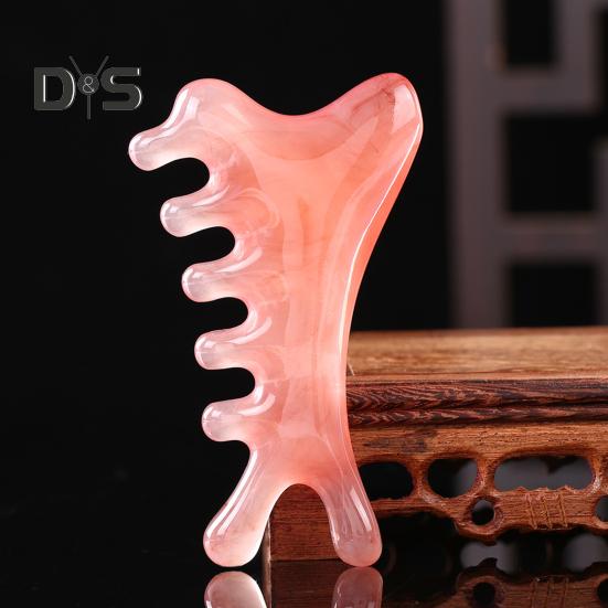 4-in-1 Scalp Massager Comb Wide Tooth Combs Resin Gua Sha Tool for Head Facial Therapy Acupressure & Meridian Stimulation