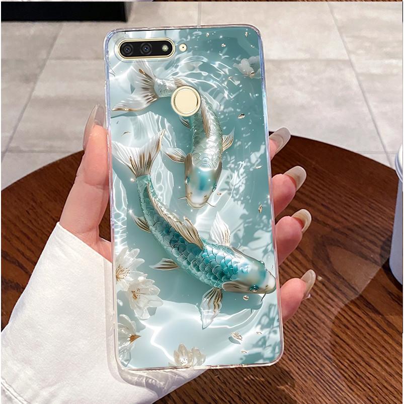 Casing For Huawei Honor 7A Pro AUM-L29 Phone Case Luxury Cute Love Heart Rabbit Funny Clear Transparent Silicone Soft TPU Cover