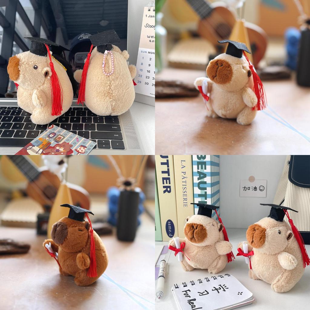 Adorable Capybara Plush Keychain Graduation Gift Soft And Cuddly Short Plush Toy