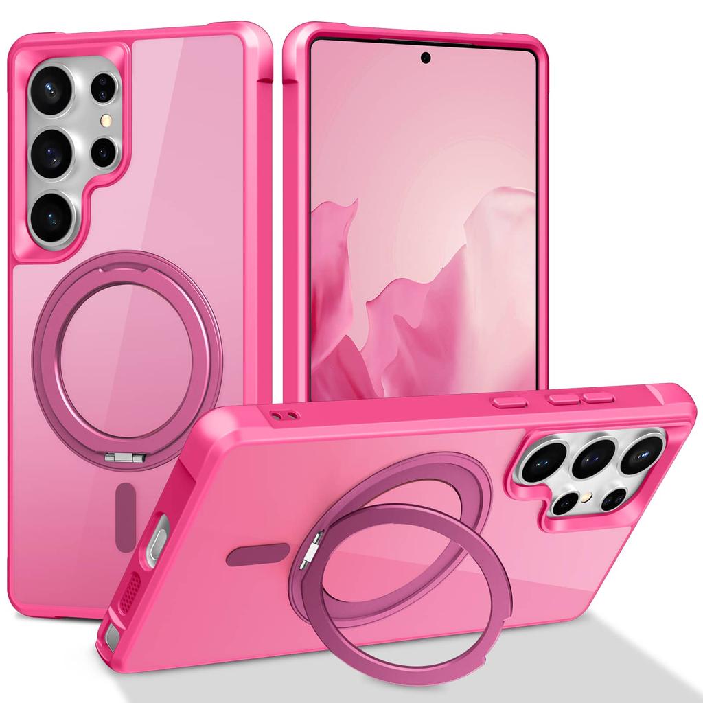 For Samsung Galaxy S25/S24 Ultra/S25 Plus Case with 360° Rotatable Magnetic Ring[Compatible with Magnetic][Invisible Kickstand]