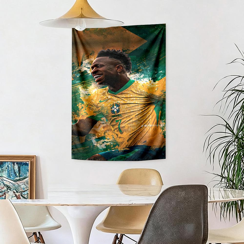 Brazilian Football Celebration Wall Decor Tapestry Art For Pet Memorial Birthdaywedding Party Backdrop Family Gift