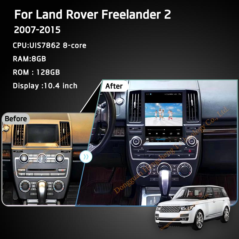 10.4" For Land Rover Freelander 2 2007 - 2015 GPS Navigation Radio Android12 8+128G CarPlay 4G 360Camera Car Multimedia Player