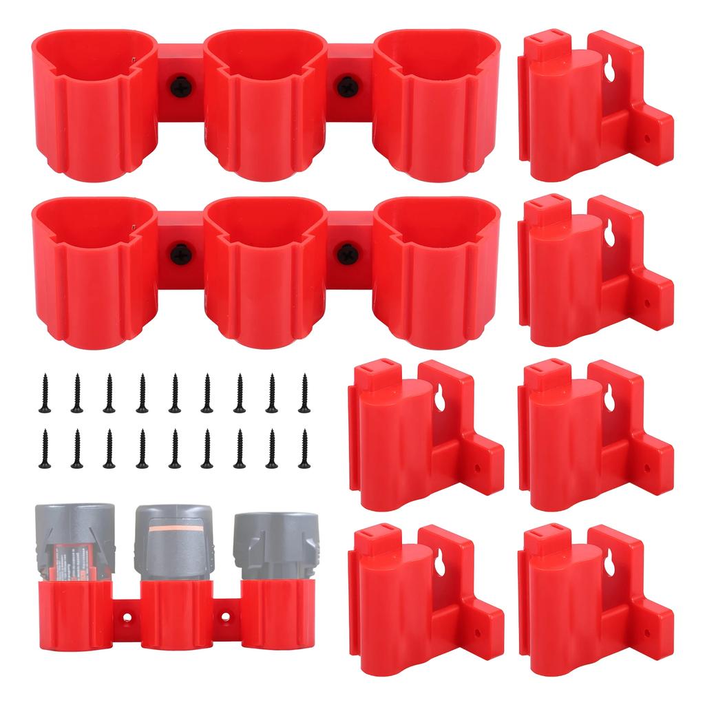 Tool Holders and Battery Holder Compatible Milwaukee M12 12V Wall Mount Hanger Battery Drill Tool Storage for Shelf Work Van Too