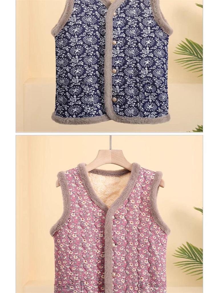 Autumn Winter Plus Velvet Vest for Middle-Aged & Elderly Women - Thickened Waistcoat for Moms & Grandmas