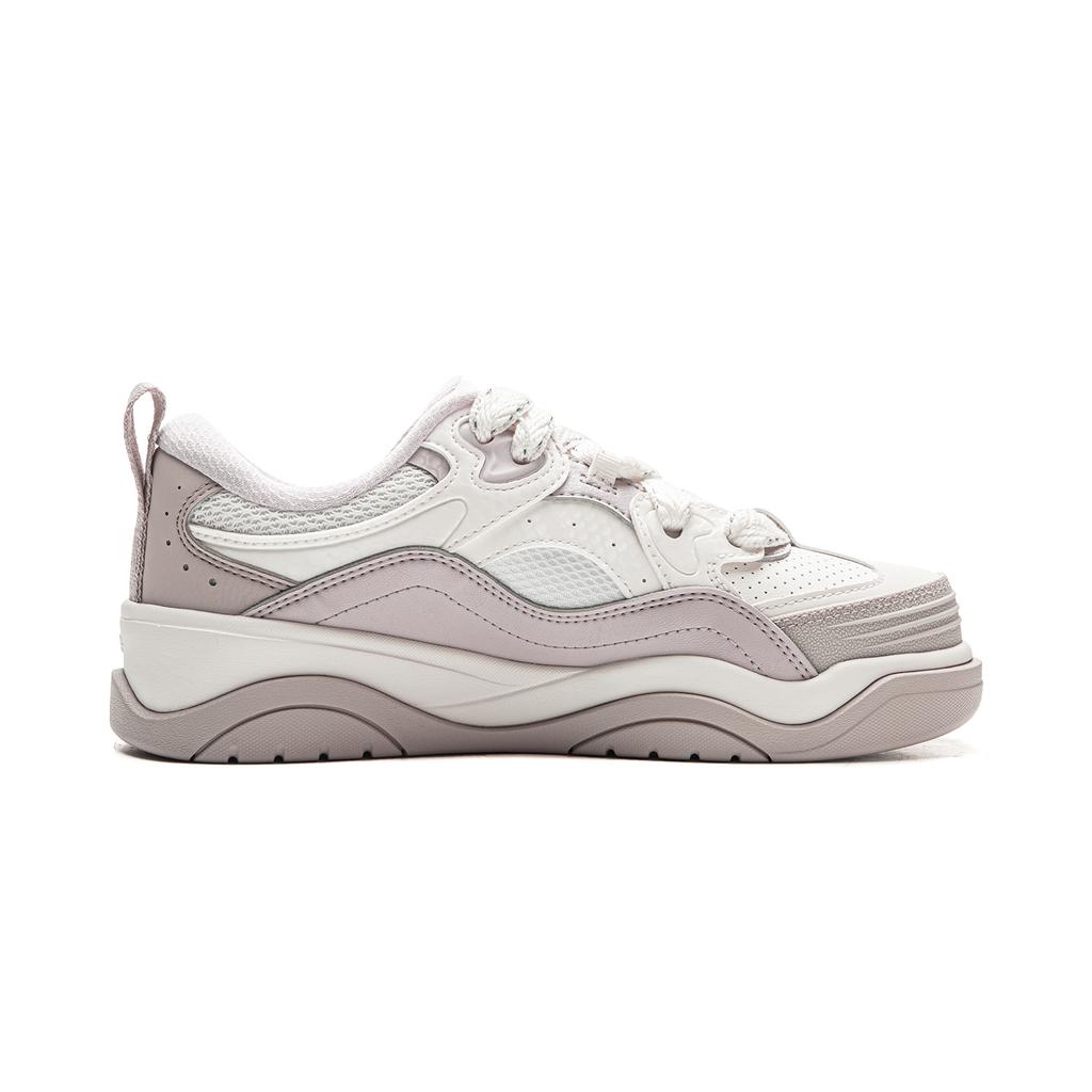 Li Ning Journey 2.0 Bouncy Shoes Thick Sole Height Increasing Shock Absorption Versatile Low Top Sneakers Women sneakers White Purple AGCV328-2