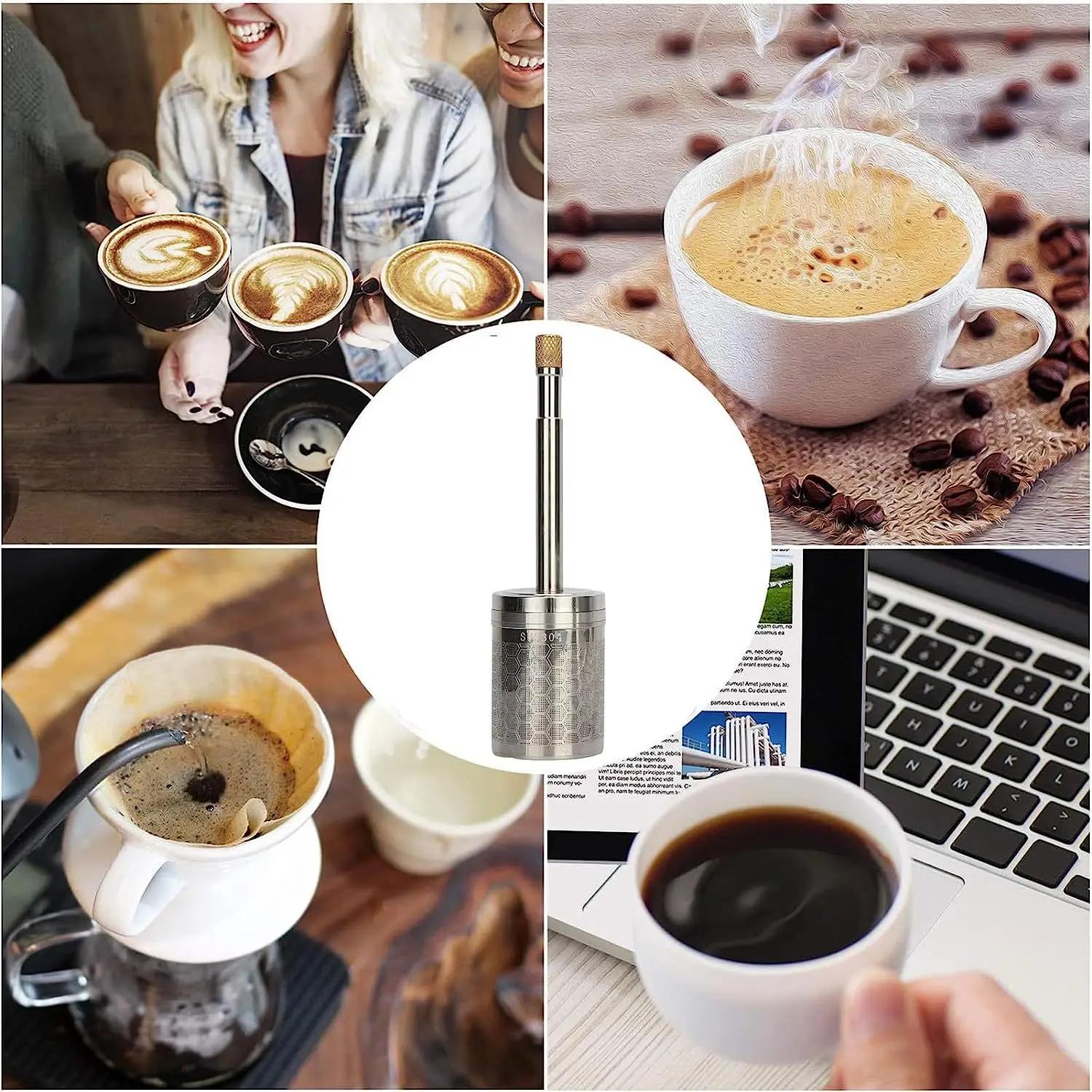 

1Pcs Portable Pressing Coffee Latte Tea Release Mixer Tools Reusable Travel Coffee Release Device for Restaurants Kitchens Bars