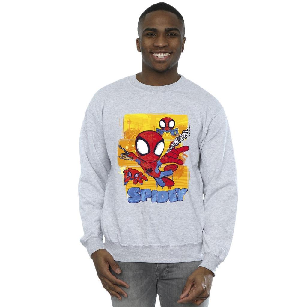 Marvel Mens Spidey And His Amazing Friends Flying Sweatshirt