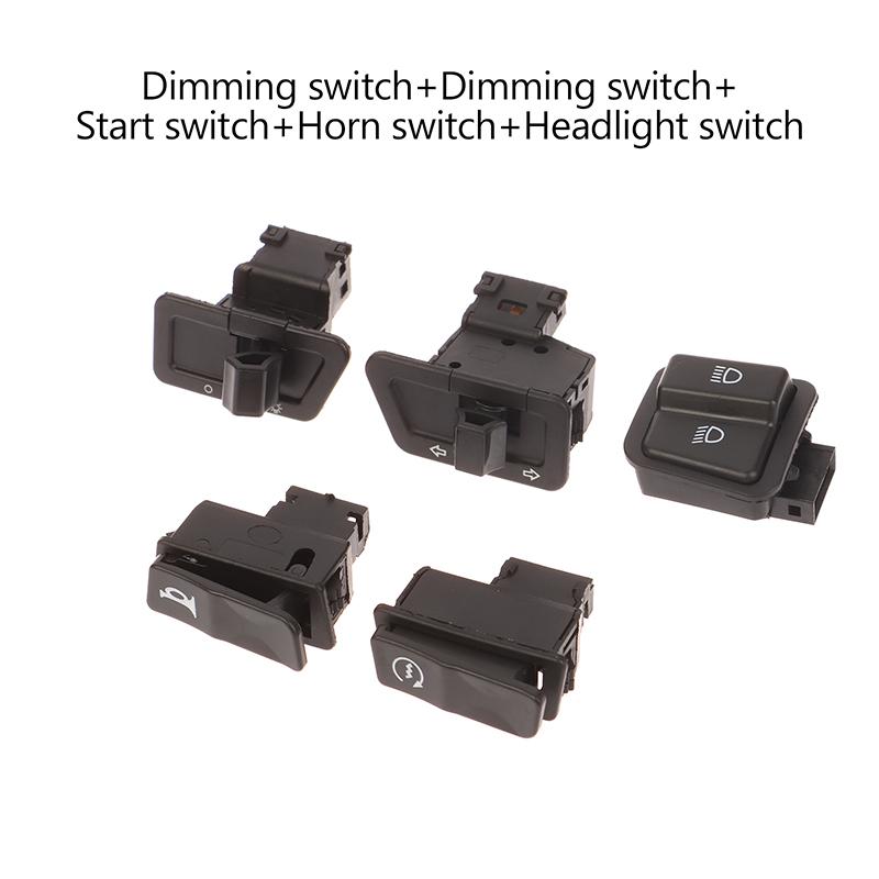 5 Stück/Set Motorrad Scheinwerfer Hupe Dimmer Blinker Anlasser Einzel Schalterknopf Für Roller ATV Moped Elektroroller Teile