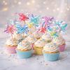 10 pieces Colorful Foil Firework Cupcake Toppers Fireworks Tassels Cake Plugin  DIY Baking