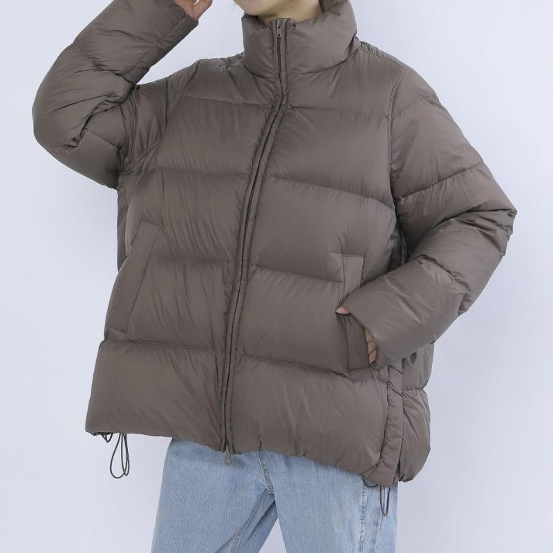 Péřová nová 90 péřová dámská jednobarevná jednoduchá bílá kachní péřová volný kabátek zesílená chlebová péřová bunda