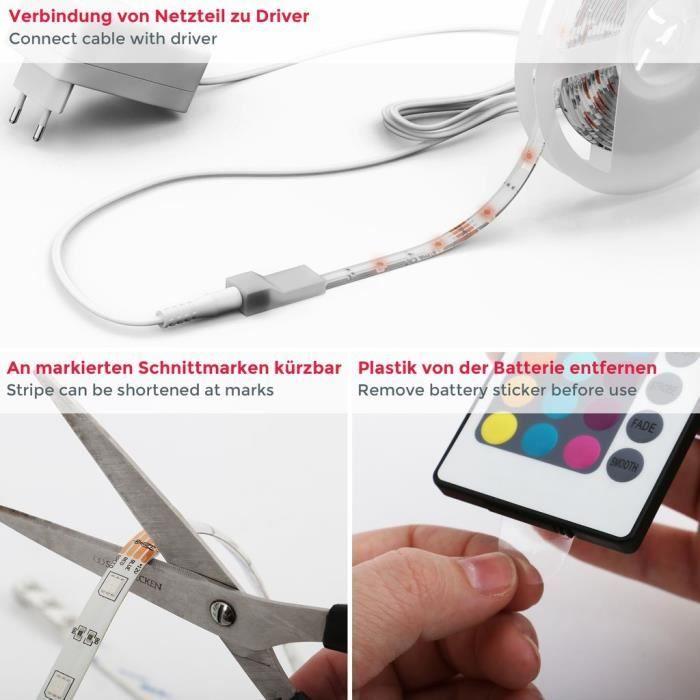 Bande LED - B.K.LICHT - Crucis - 5m - RGB - Télécommande - Dimmable