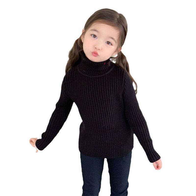 In-Stock Girls' Turtleneck Sweater: Stylish Knitted Base for Autumn & Winter