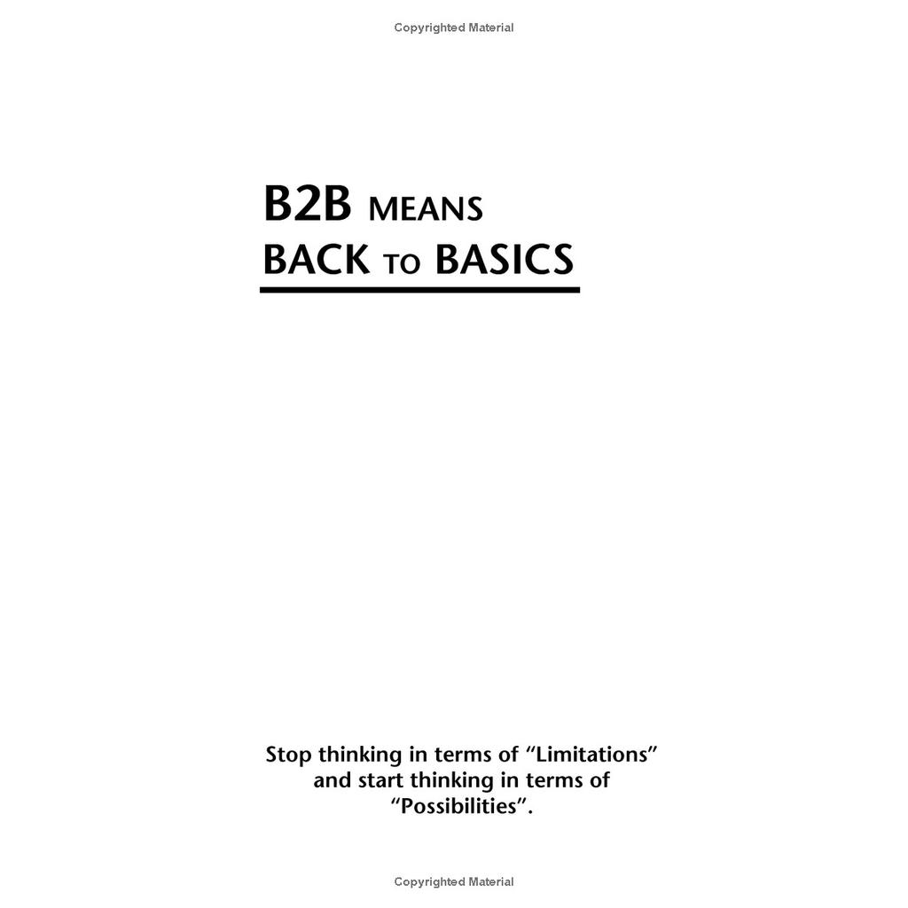 B2B MEANS BACK TO BASICS : Learn How to boost your business volume! Book JL186146877603