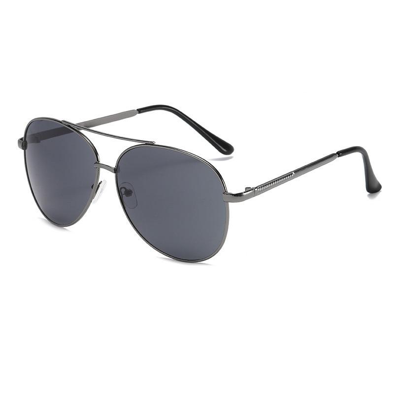 Men's Trendy Metal Square Sunglasses with Frog Mirror Lens for Street Style and Driving