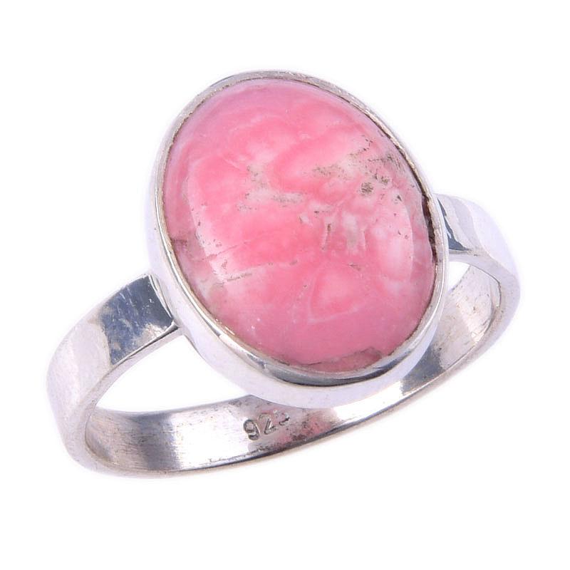 Natural Rhodochrosite Gemstone 925 Solid Sterling Silver Jewelry Ring S.7.5 j3F64