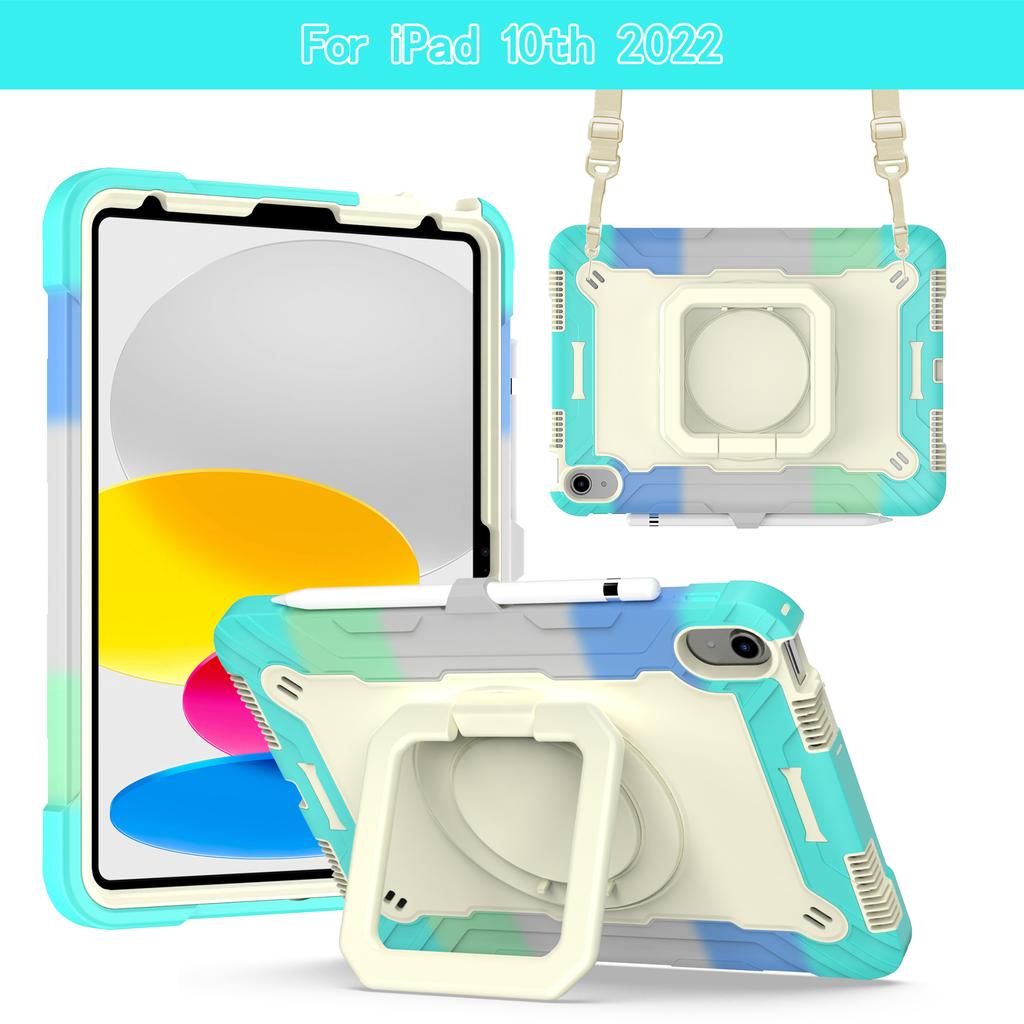 Stand Case Universal for IPad A16 2025 11th 10.9 2022 10thGen A3354 A3355 A3356 A2757 A2777 A2696 360 Rotating Handle Grip Cover