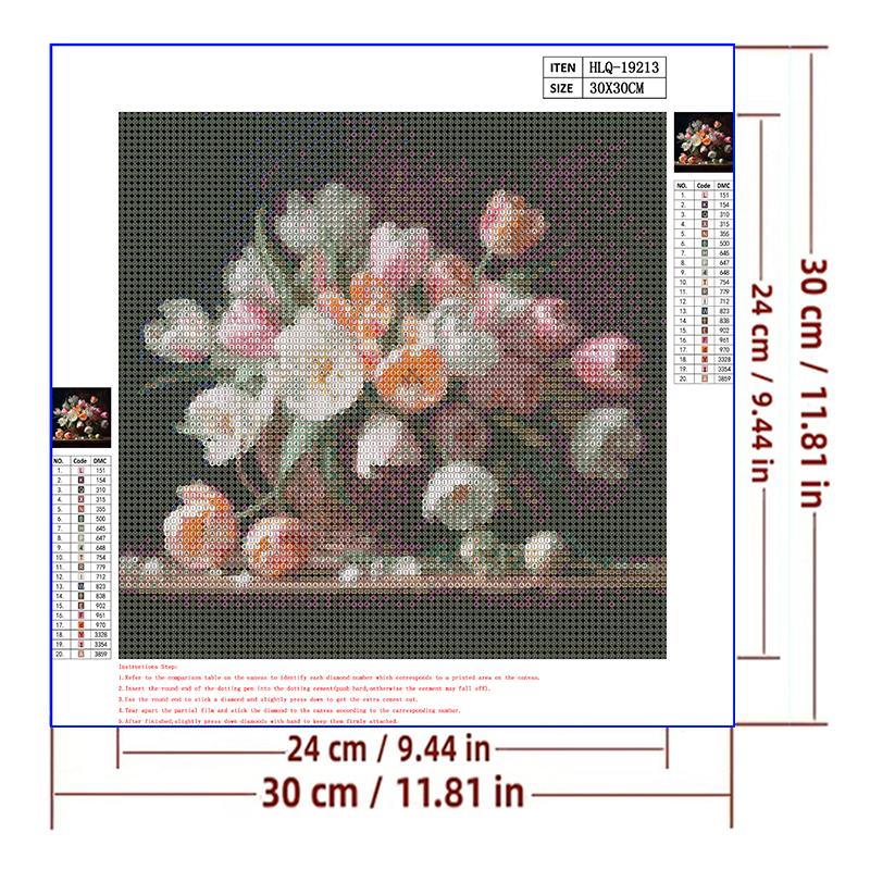 5d DIY Diamond Painting Cross Stitch Tulips Flower Basket Diamond Embroidery Mosaic Full Round Drill Home Decor Arts