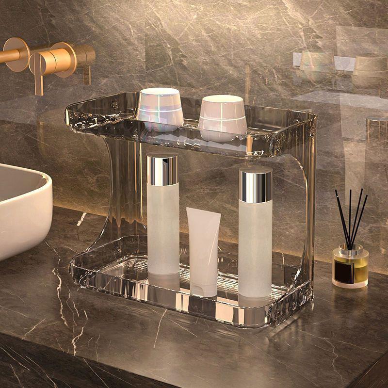 Cosmetic Storage Organizer Rack Double Layer Makeup Shelf Durable Design for Bathroom Vanity Desk Bedroom Dresser