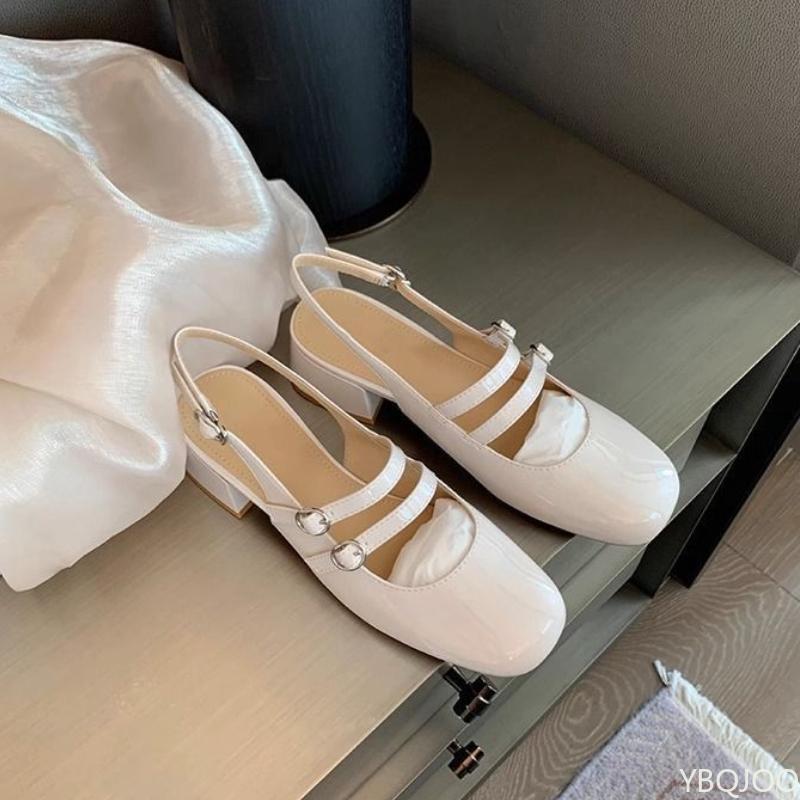 Ladies' Single Shoe Retro French Sweet Wine Red Design Sense Commuting Thick Heel Mary Zhen Fang Follow-up Shoes Zapatos Mujer