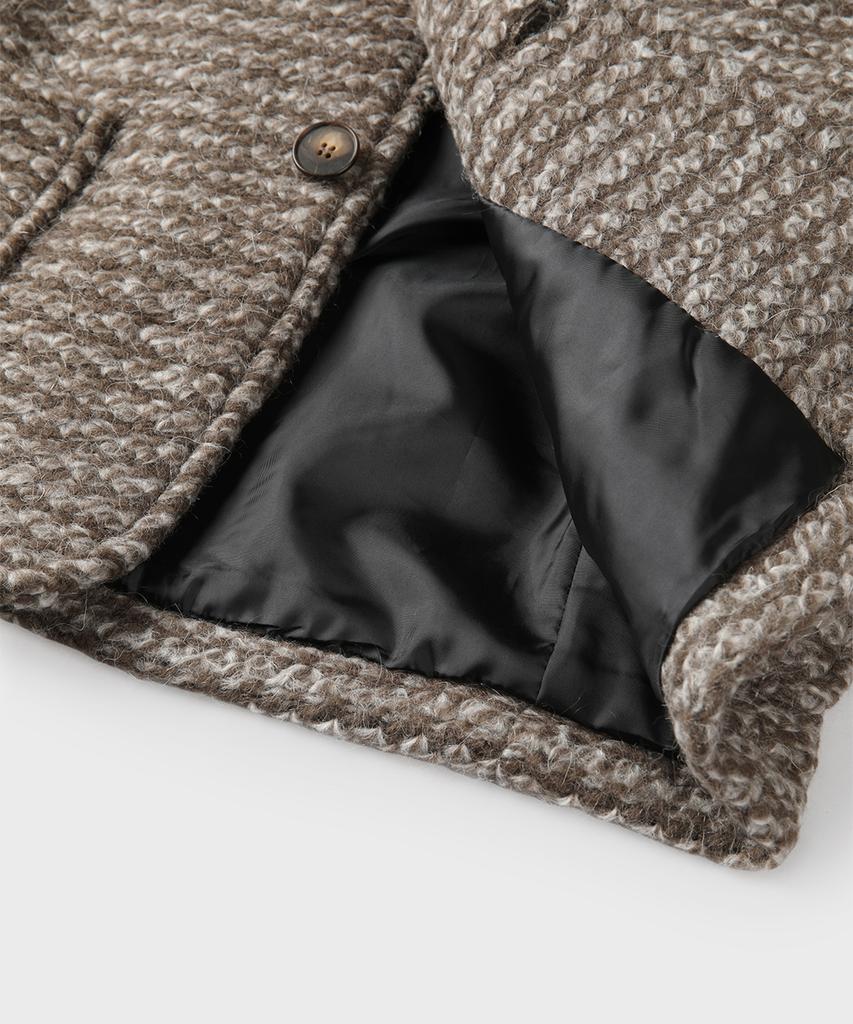 Panicale Brown Wool Blend Knit Jacket