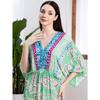 Plus Size Boho Kaftan Dress, Women's Plus Maxi Cover Up Dress