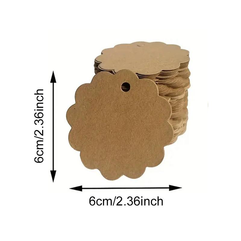 100PCS Wave Edged Round Blank Tags Elegant Gift Cards Perfect for Christmas Halloween Valentine Birthday Gift Wrapping Decor ZYF