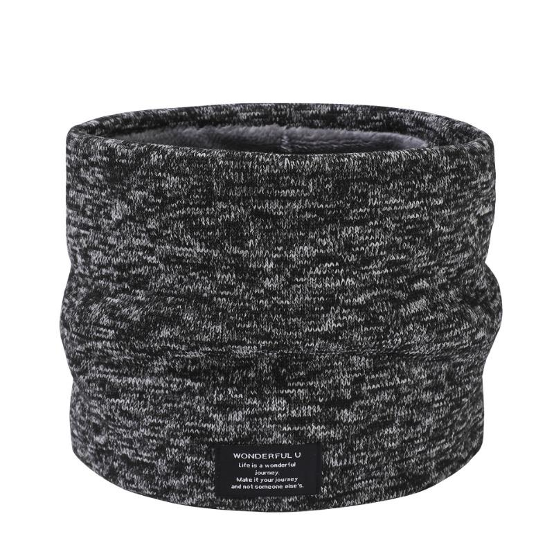 Winter Men's Knitted Scarf Outdoor Cold-proof Cycling Velvet Scarf Women's New Neck Cover Fashionable and Versatile