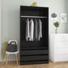 VidaXL Wardrobe Black 100x50x200 Cm Engineered Wood 800604