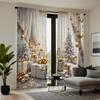 2pcs HD digital white color system dreamy gold light luxury style curtains home decorating style decoration living room bedro