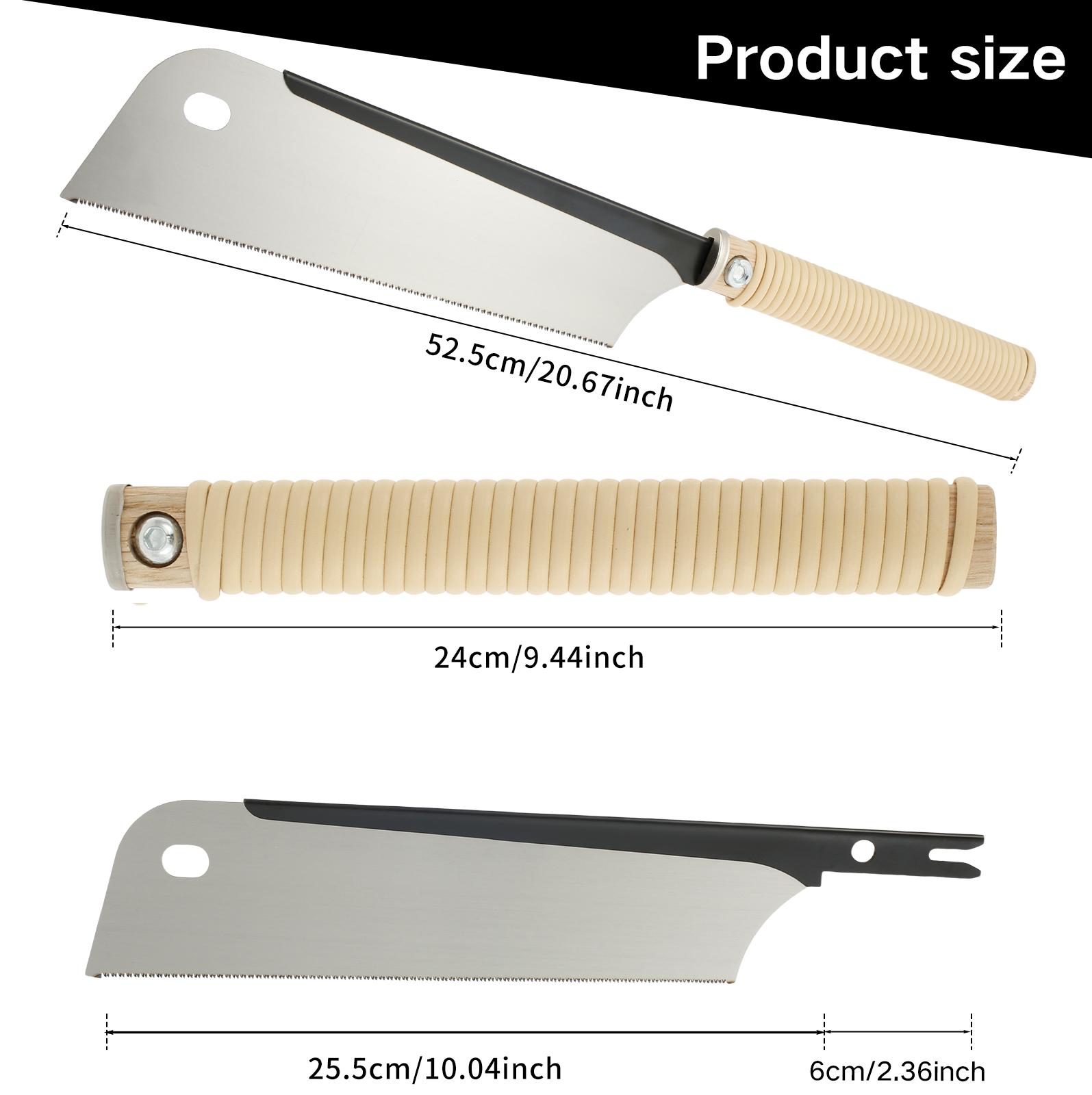 

Japanese Style Pull Saw Single/Double Sided Tooth Wood Handle Saw SK5 High Carbon Steel Sharp Hand Pull Saw Woodworking Cutting Single-sided Teeth