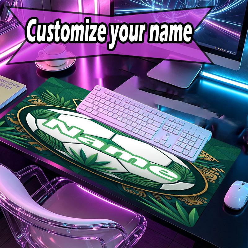 Custom Name Personalized Club Santos Laguna Pattern Mousepad, Laptop PC Desk Mat, Decorative Desk Mat for Home Keyboard Pad Gift