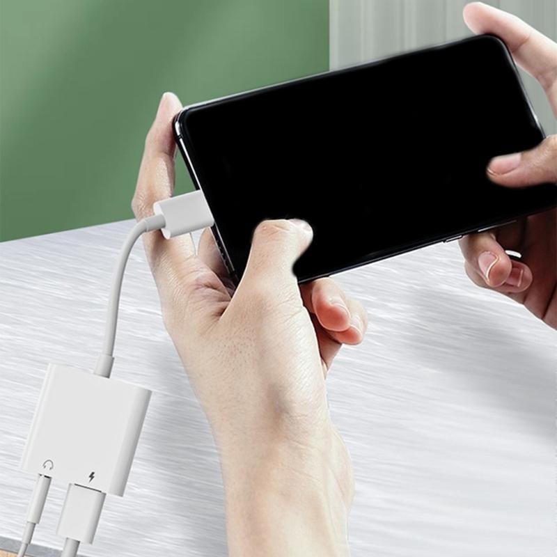 100W Charging Reinforced Cord Cable USB C To 3.5mm Auxiliary Converter Cable For Smartphones Mobile Devices Line Control