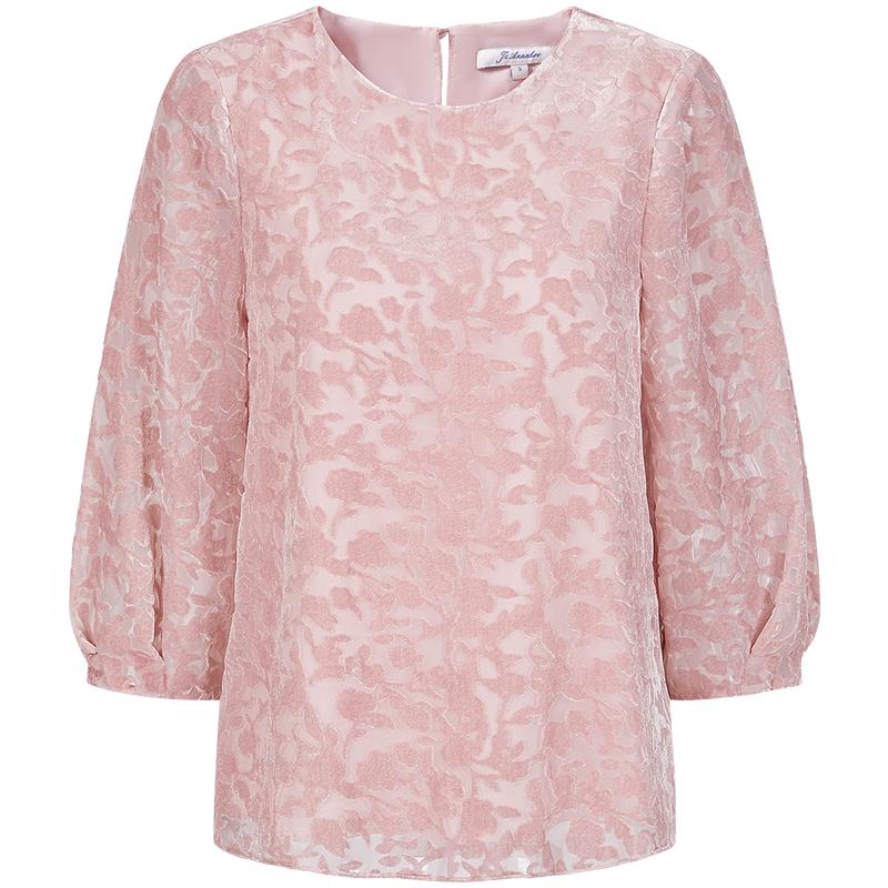 

JOOZE Anna Qu French Retro Velvet Burnout Loose Top XL