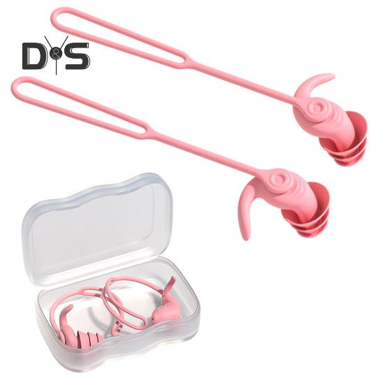 1 sett silikon ørepropper for svømmende med 360 graders roterende ledning ergonomisk vanntett vaskbar myk gjenbrukbar menn kvinner støyreduksjon stille ørepropper