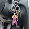 Rhinestone Beads Jellyfish Patch Keychain Soft Fabric Bag Charm Birthday Gift