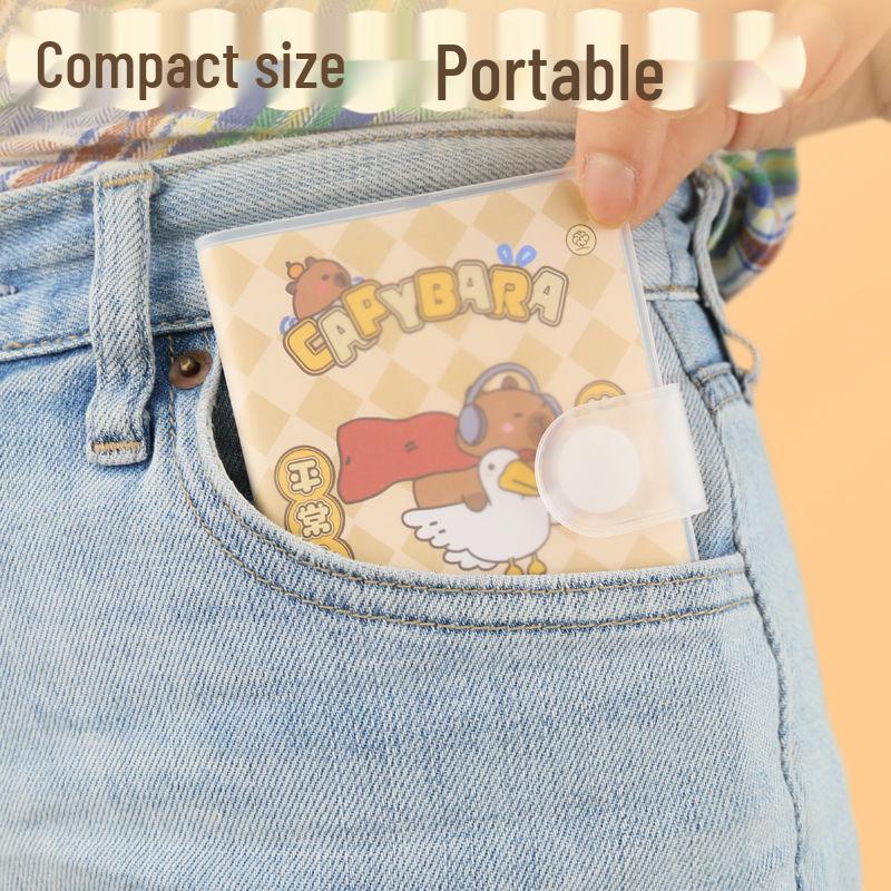 A7 PVC Cover Mini Cute Accounting Book with Sticky Notes and Portable Pocket Notebook