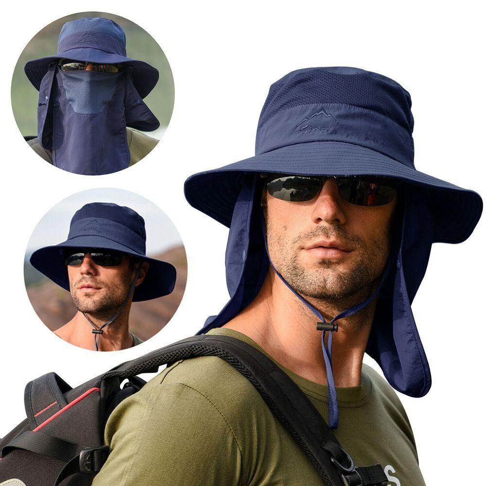 Oversized Brim Fishing Cap WithShawl Face Mask Hat High Quality Cycling Cap  Neck Face Protection