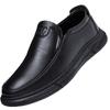 Men's Leather Shoes New Style Business Fashion Casual Men's Work Shoes Soft Sole Soft Face Matte Black Shoes Street Stall Shoes
