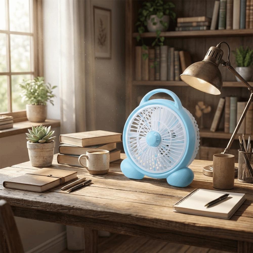 Low Noise Portable Small Table Fan Rechargeable Power Supply Quiet Personal Cooling Fan Dorm