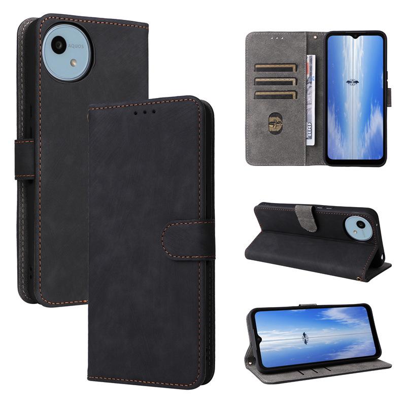 Sharp Aquos Wish5/Wish4 Anti-Theft Leather Flip Case with Card Holder & Protective Shell