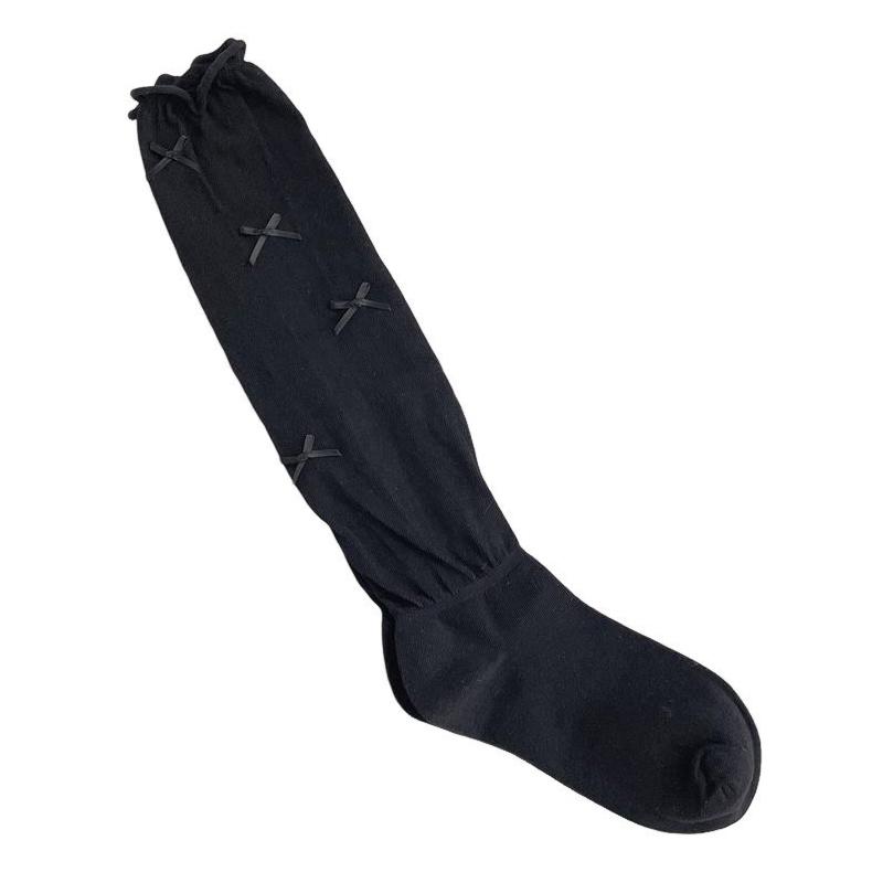 Women'S Stockings High Quality Modern  Simple Cute Japanese Style Long Women Socks Mesh Bow Sweet Knee High Socks Thin White