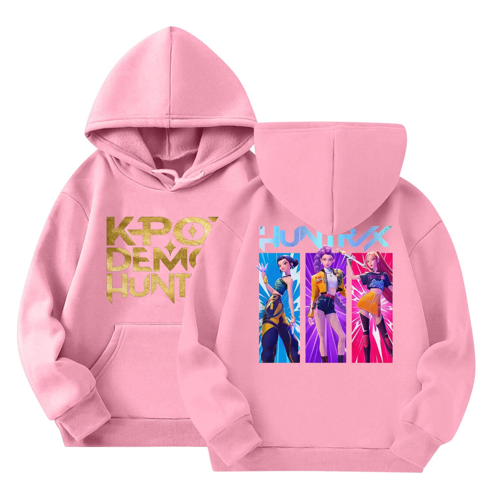 

Дитяча мода Легкий пуловер з довгим рукавом з кишенями Худі з принтом 160 рожевий