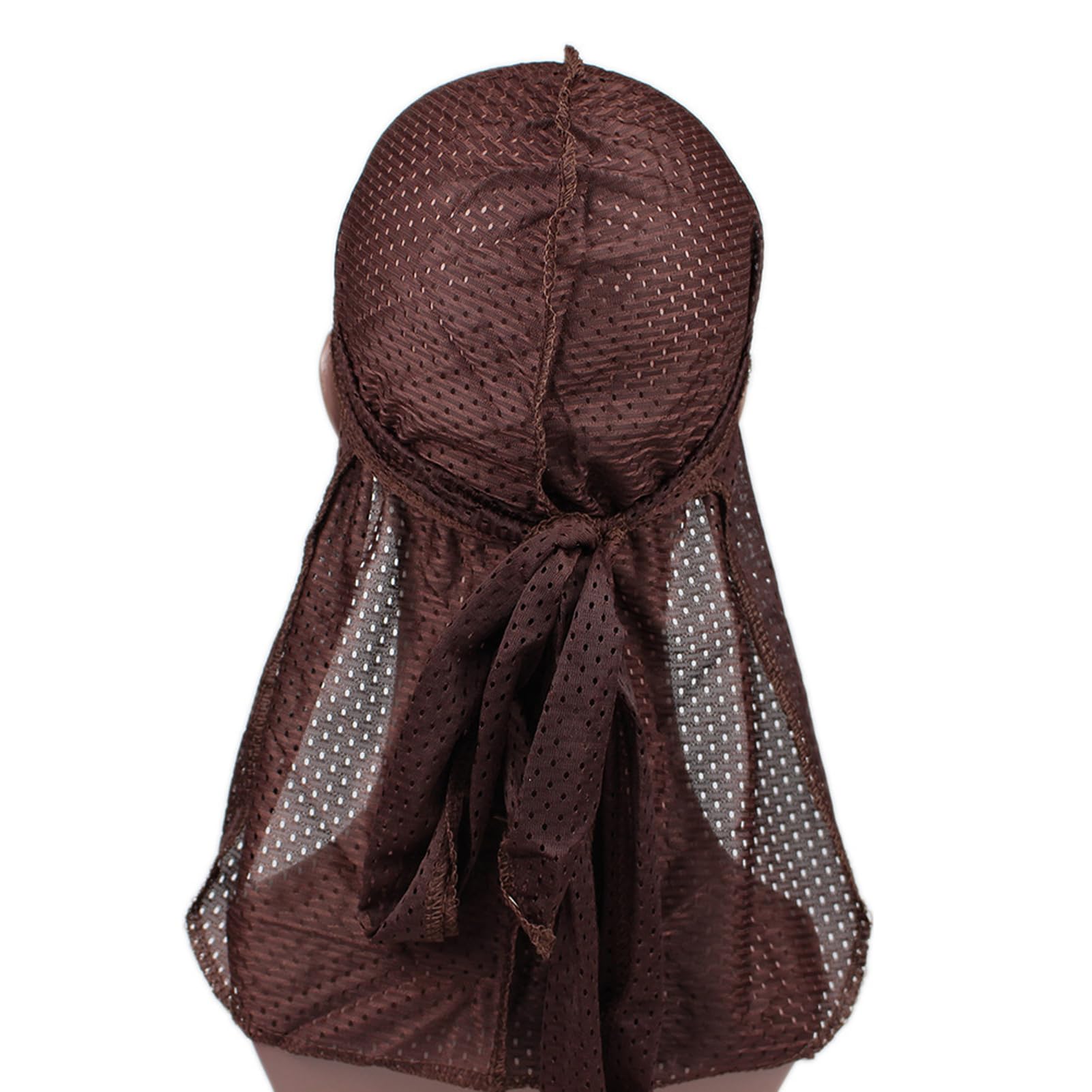

Trifong Durag Brown Mesh Fabric Quick Dry Breathable Summer Bandana Hip Hop Dance Waves Cap Doo-rag Hiphop Costume Dance Costume Rapper BureI Dance